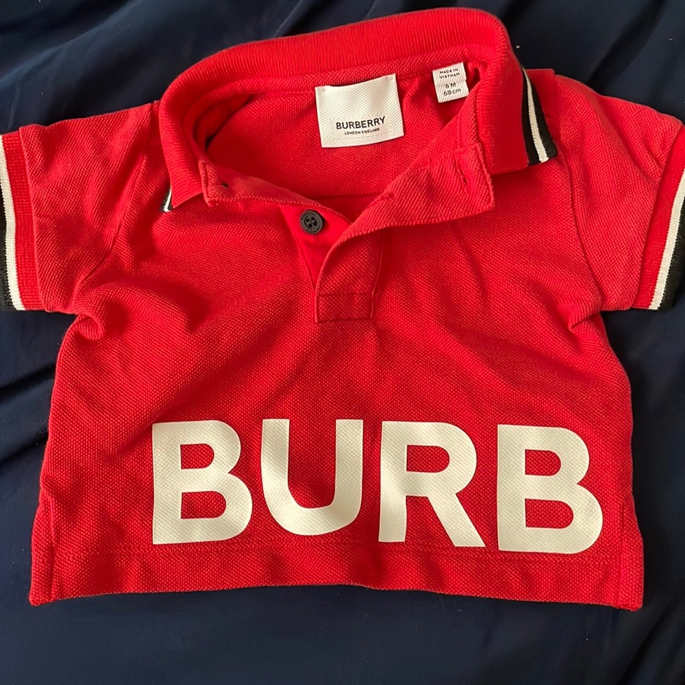 Infant 6 month Burberry shirt worn once .